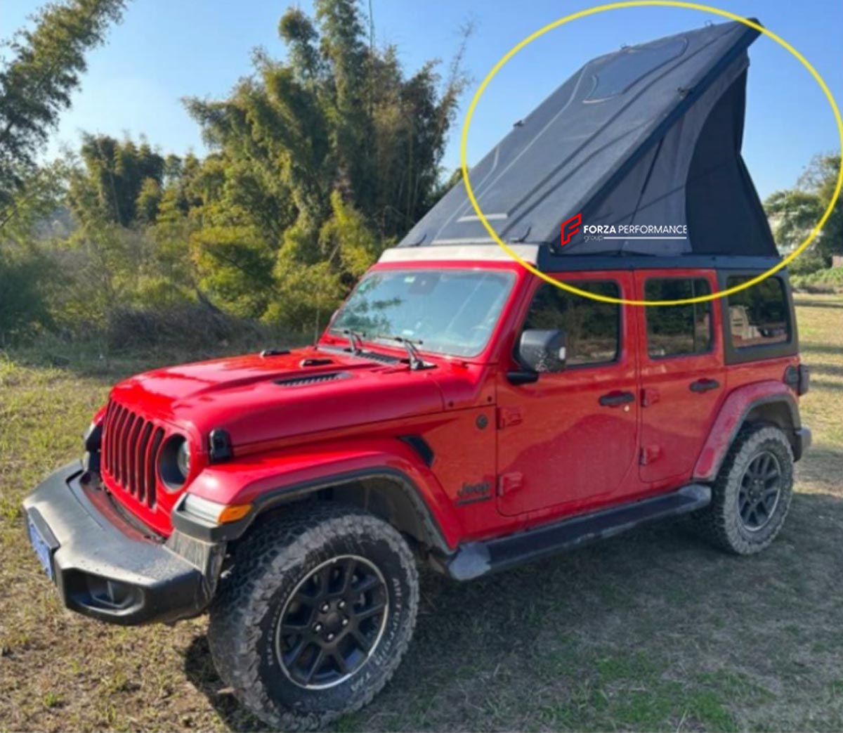 Black Roof Tent with Hard Top Replacement and Mattress for Jeep Wrangler JK 2007 - 2017 JL 2018+