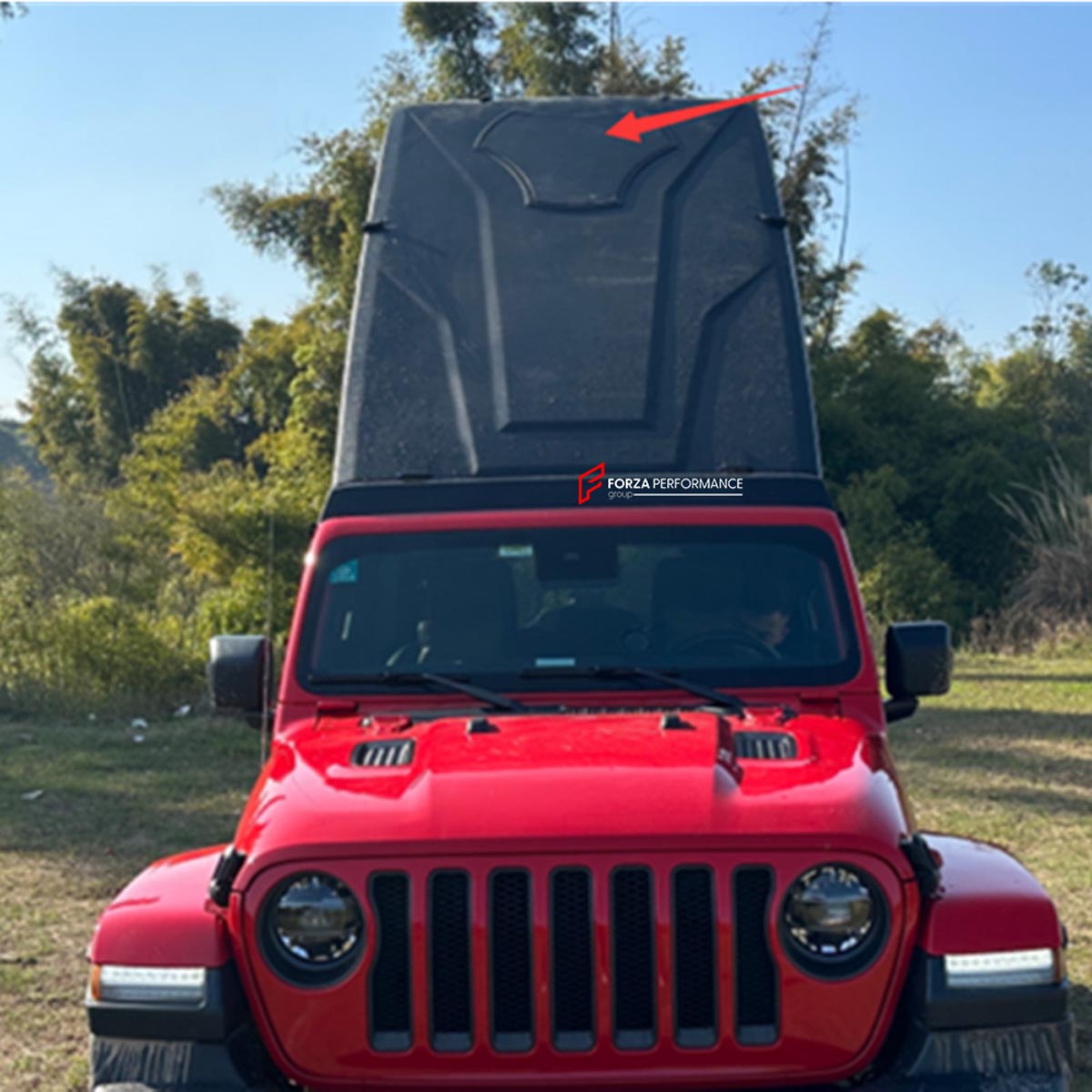 Black Roof Tent with Hard Top Replacement and Mattress for Jeep Wrangler JK 2007 - 2017 JL 2018+
