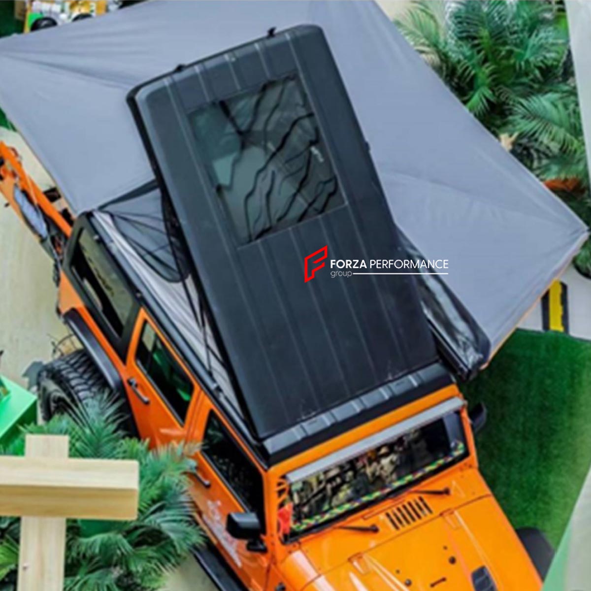 Black Roof Tent with Hard Top Replacement and Mattress for Jeep Wrangler JK 2007 - 2017 JL 2018+