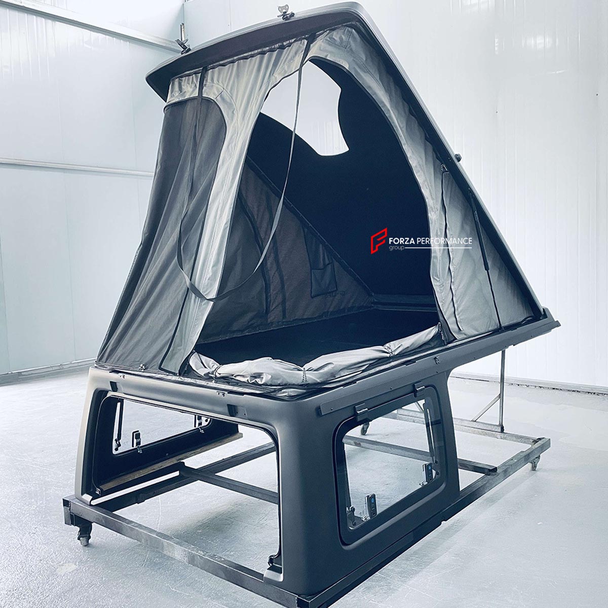 Black Roof Tent with Hard Top Replacement and Mattress for Jeep Wrangler JK 2007 - 2017 JL 2018+