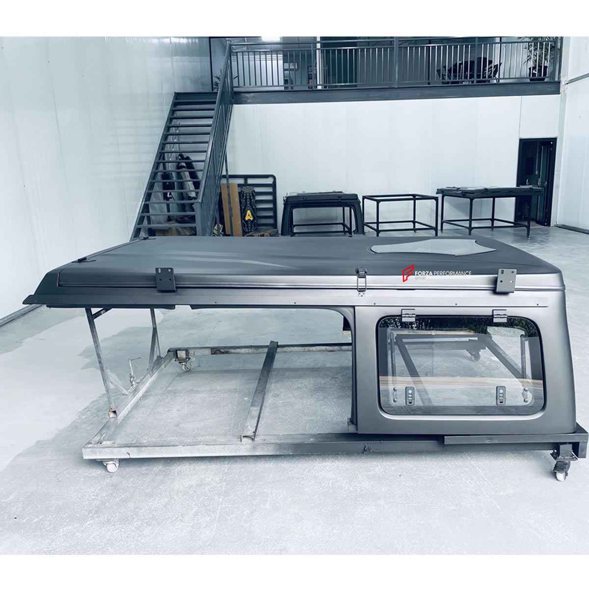 Black Roof Tent with Hard Top Replacement and Mattress for Jeep Wrangler JK 2007 - 2017 JL 2018+