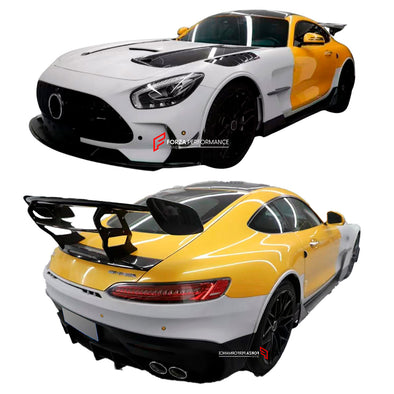 DRY CARBON BODY KIT for MERCEDES BENZ AMG GT GTS GTC GTR 2014+

Set includes:

Front Bumper
Front lip

Front grille
Front fenders
Front fender trims
Side skirts
Hood | Bonnet
Rear bumper assembly
Rear canards

Material: Dry carbon

Note: Professional installation is required

CONTACT US FOR PRICING