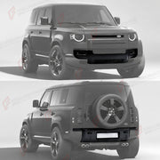 BODY KIT 007 STYLE for LAND ROVER DEFENDER 90 110 130 L663 2020+
Set includes:

Front Grille Trim
Front Bumper
Front Bumper Under Grille
Front Bumper Fog Light Covers
Rear Bumper Brackets
Rear Tow Cover Plate
Rear Bumper
Material: ABS + Plastic

NOTE: Professional installation is required.