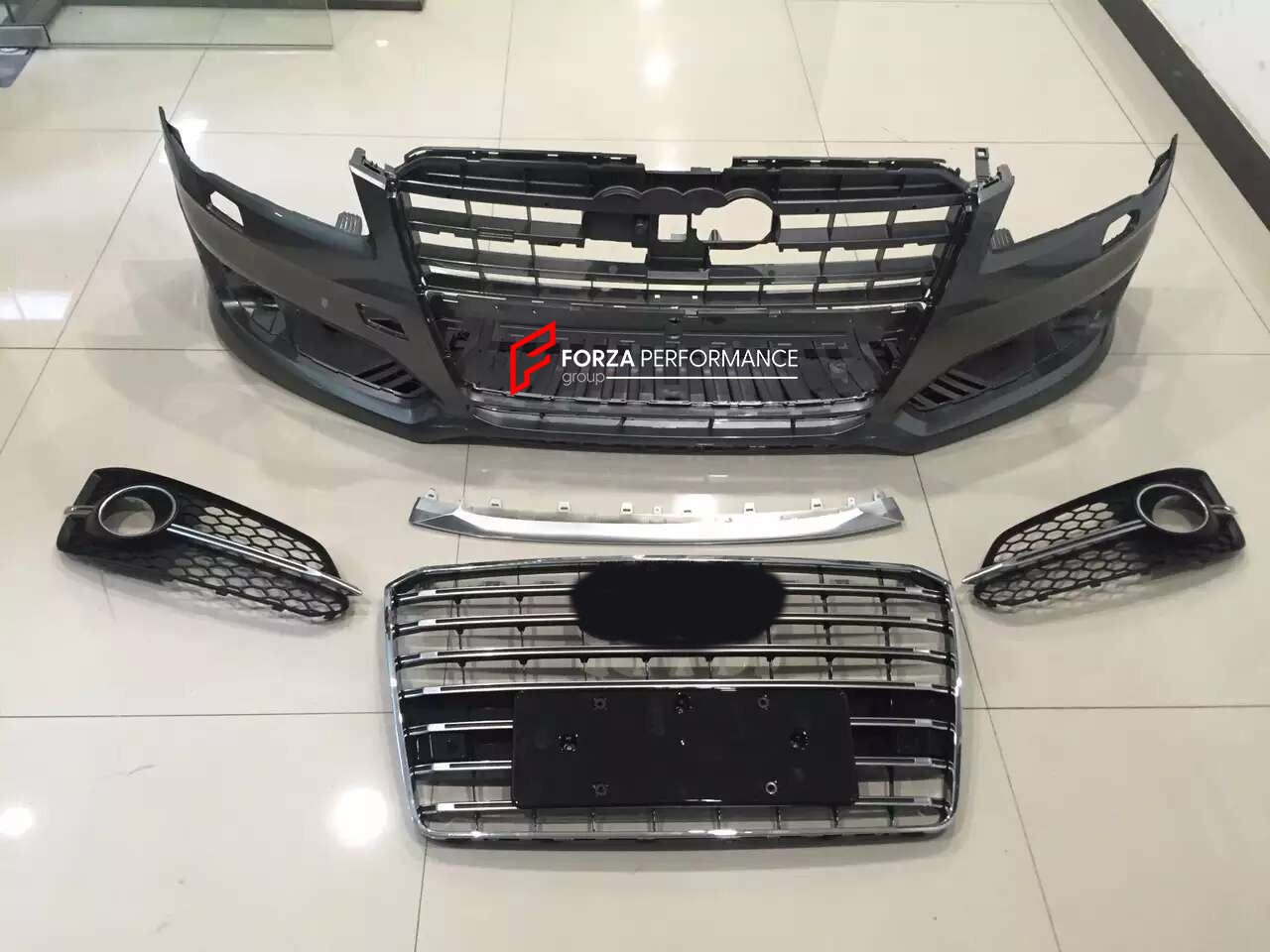 BODY KIT W12 STYLE FOR AUDI A8 D4 2013-2018  Set includes:  Front Bumper assembly Rear Diffuser Exhaust catback Material: Plastic PP 