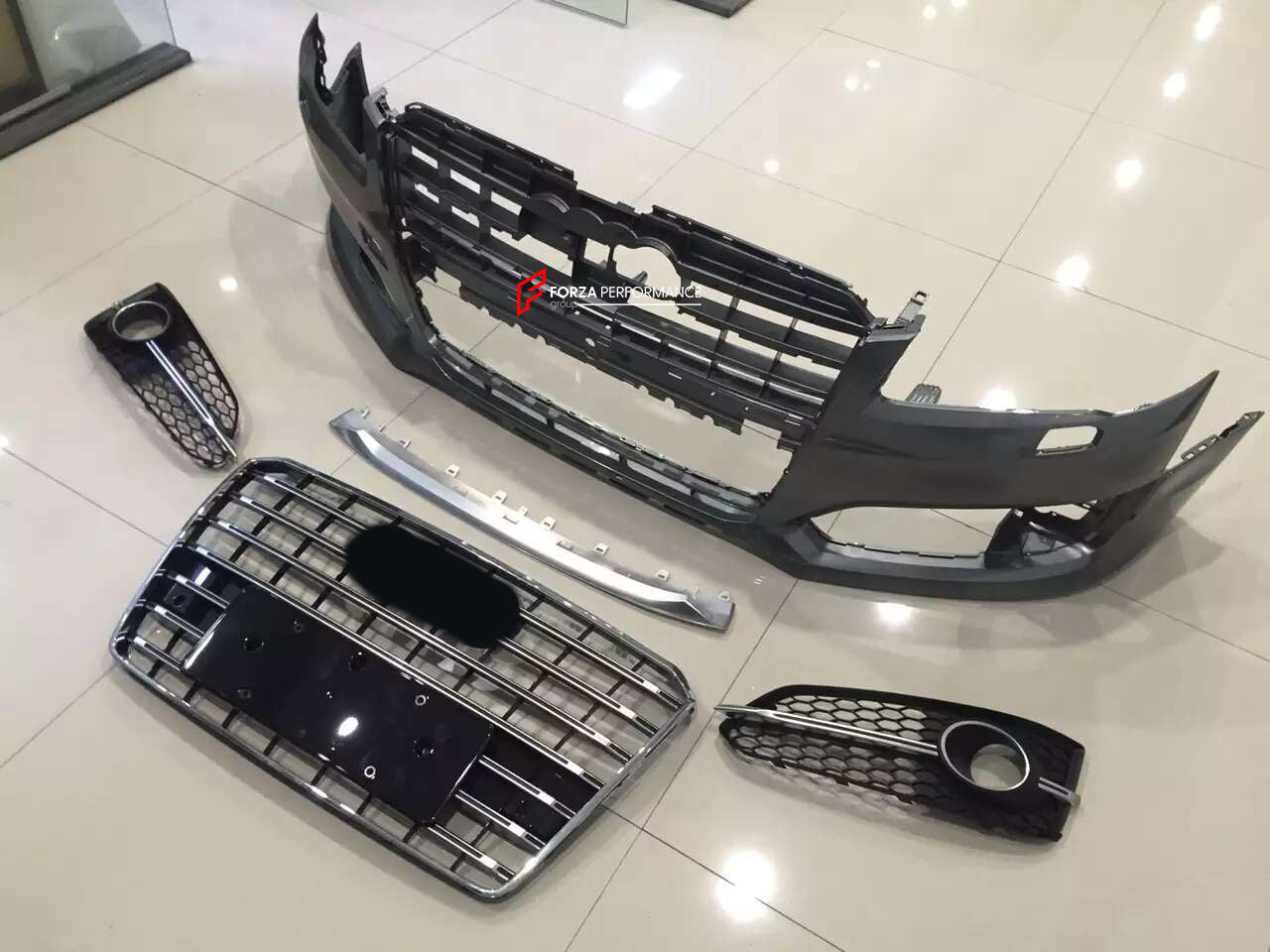 BODY KIT W12 STYLE FOR AUDI A8 D4 2013-2018  Set includes:  Front Bumper assembly Rear Diffuser Exhaust catback Material: Plastic PP 