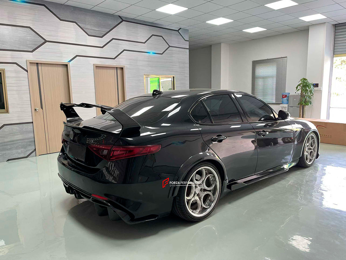 BODY KIT for ALFA ROMEO GIULIA 952 2015-2022

Set includes:

Front Bumper
Front Lip

Front Fenders
Hood / Bonnet
Side Skirts

Rear Fender Flares

Rear Bumper
Rear Spoiler
Rear Deck Lid Spoiler
Exhaust System with Tips

Material: Fiberglass with Carbon Fiber

NOTE: Professional installation is required

SECURED PAYMENT METHODS&nbsp;
PayPal (+4.4% fee)
Visa / Mastercard / American Express (through PayPal)

Bank Wire transfer (SWIFT)
Cryptocurrency (USDT, BTC, ETH)
eBay (+5% fee)
Alipay / WeChat / RMB
SHIPMENT