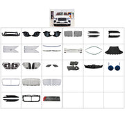BODY KIT for Bentley Bentayga 2021+
Set includes:

Front Bumper Assembly
Front Grille
License Plate
Side Air Vents
Engine Cover
Rear Bumper Assembly
Material: Plastic

NOTE: Professional installation is required.