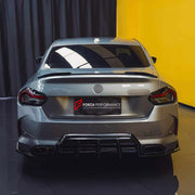 BODY KIT for BMW 2 SERIES G42 M240I 2021+

Set includes:
Front Lip
Side Skirts
Rear Bumper Fins
Rear Diffuser

Material: Plastic

NOTE: Professional installation is required.