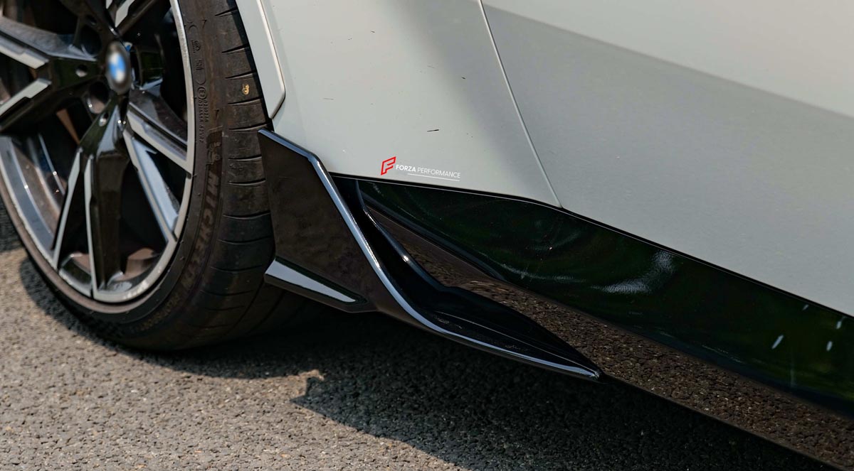 Body Kit for BMW 2 SERIES M240I 2021+
Set includes:

Front Lip
Front Bumper Side Canards
Side Skirts
Diffuser
Roof Spoiler
Spoiler
Material: Plastic (PP)

NOTE: Professional installation is required.