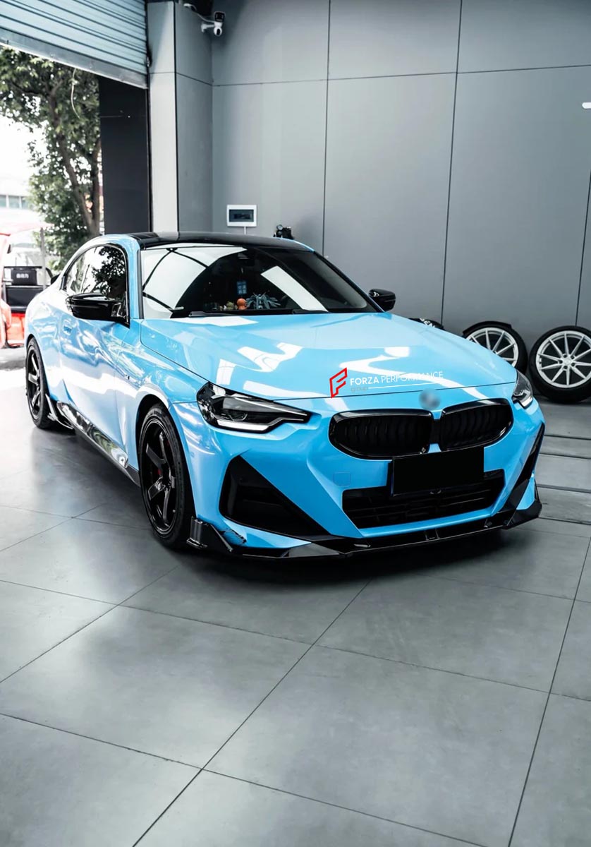 Body Kit for BMW 2 SERIES M240I 2021+
Set includes:

Front Lip
Front Bumper Side Canards
Side Skirts
Diffuser
Roof Spoiler
Spoiler
Material: Plastic (PP)

NOTE: Professional installation is required.