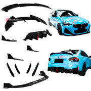 Body Kit for BMW 2 SERIES M240I 2021+
Set includes:

Front Lip
Front Bumper Side Canards
Side Skirts
Diffuser
Roof Spoiler
Spoiler
Material: Plastic (PP)

NOTE: Professional installation is required.