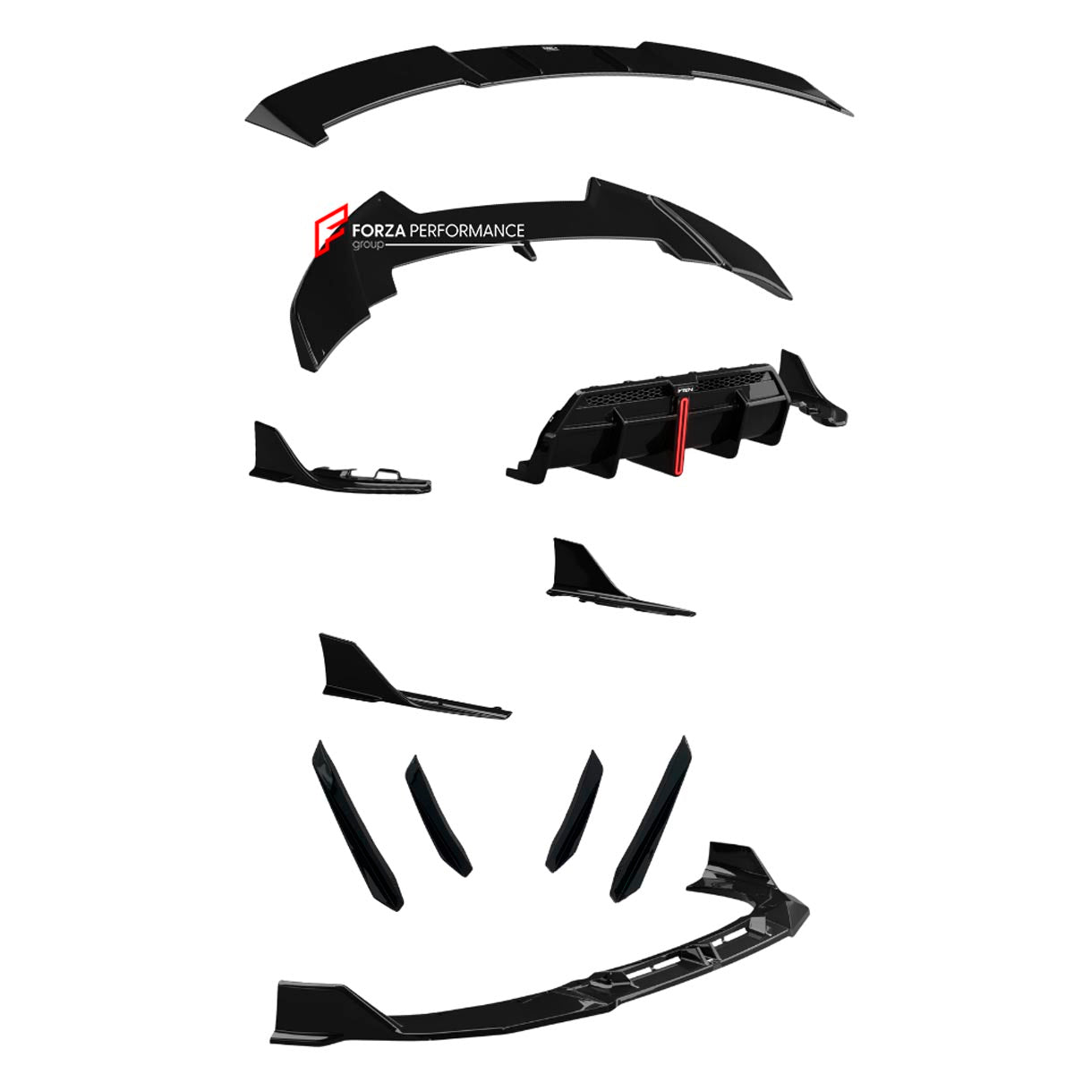 Body Kit for BMW 2 SERIES M240I 2021+
Set includes:

Front Lip
Front Bumper Side Canards
Side Skirts
Diffuser
Roof Spoiler
Spoiler
Material: Plastic (PP)

NOTE: Professional installation is required.