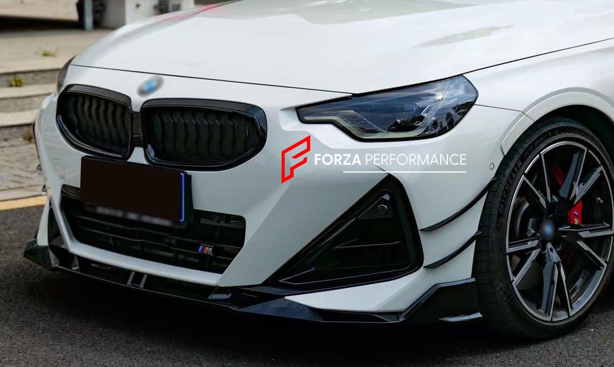 Body Kit for BMW 2 SERIES M240I 2021+
Set includes:

Front Lip
Front Bumper Side Canards
Side Skirts
Diffuser
Roof Spoiler
Spoiler
Material: Plastic (PP)

NOTE: Professional installation is required.
