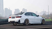 BODY KIT for BMW 3 SERIES G20 LCI 2022+

Set includes:
Front Lip
Hood Bonnet
Side Fender Vents
Side Skirts
Ducktail Spoiler
Rear Diffuser

Material: Plastic

NOTE: Professional installation is required.