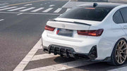 BODY KIT for BMW 3 SERIES G20 LCI 2022+

Set includes:
Front Lip
Hood Bonnet
Side Fender Vents
Side Skirts
Ducktail Spoiler
Rear Diffuser

Material: Plastic

NOTE: Professional installation is required.