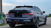 Body Kit for BMW 3 SERIES VII G20 G28 LCI 2019 - 2022
Set includes:

Front Lip
Front Bumper Side Canards
Side Skirts
Diffuser
Roof Spoiler
Spoiler
Material: Plastic (PP)

NOTE: Professional installation is required.