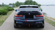 Body Kit for BMW 3 SERIES VII G20 G28 LCI 2019 - 2022
Set includes:

Front Lip
Front Bumper Side Canards
Side Skirts
Diffuser
Roof Spoiler
Spoiler
Material: Plastic (PP)

NOTE: Professional installation is required.
