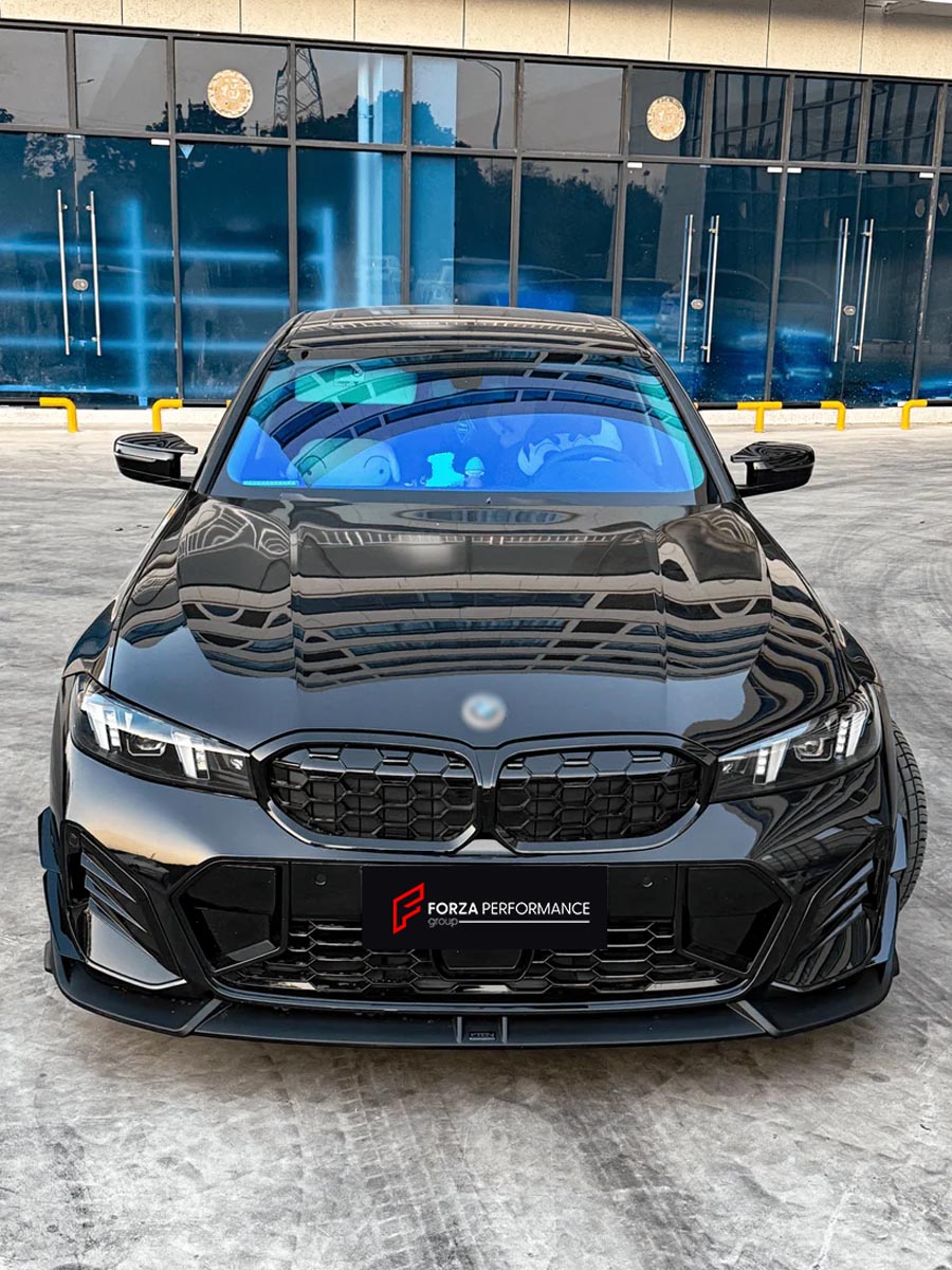 Body Kit for BMW 3 SERIES VII G20 G28 LCI 2023+
Set includes:

Front Lip
Side Skirts
Diffuser
Spoiler
Material: Plastic (PP)

NOTE: Professional installation is required.