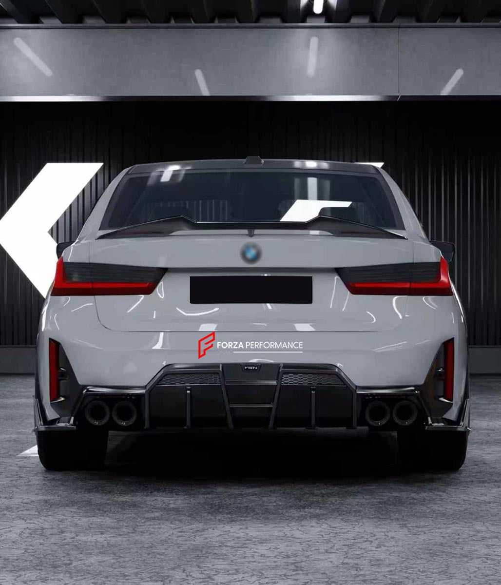 Body Kit for BMW 3 SERIES VII G20 G28 LCI 2023+
Set includes:

Front Lip
Side Skirts
Diffuser
Spoiler
Material: Plastic (PP)

NOTE: Professional installation is required.