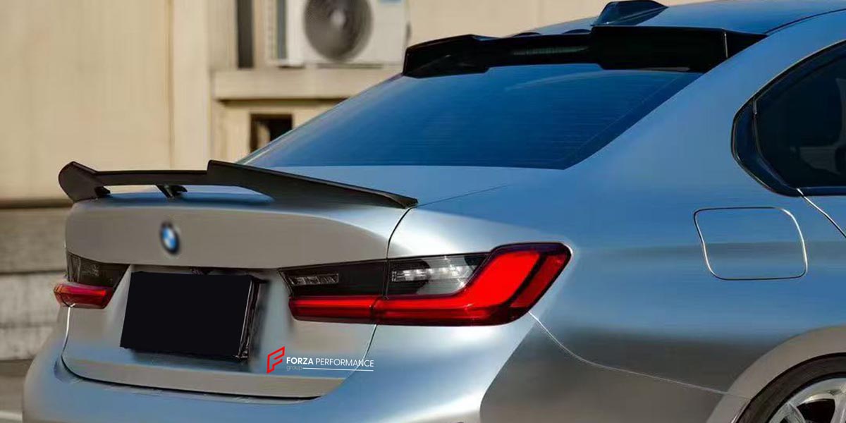 Body Kit for BMW 3 SERIES VII G20 G28 LCI 2023+
Set includes:

Front Lip
Side Skirts
Diffuser
Spoiler
Material: Plastic (PP)

NOTE: Professional installation is required.