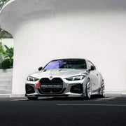 BODY KIT for BMW 4 SERIES G22 2020+

Set includes:
Front Lip
Rear Bumper Fins
Rear Diffuser

Material: Plastic

NOTE: Professional installation is required.