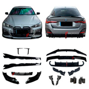 BODY KIT for BMW 4 SERIES GRAN COUPE G26 2021+ FORZA PERFORMANCE Custom fit Dry Carbon VTEN Design Style
Set includes:

Front Lip
Front Bumper Canards
Side Skirts
Rear Diffuser (dual/single outlet or quad outlet version — your choice)
Rear Lip
Rear Corners
Rear Spoiler
Roof Spoiler
Quad Titanium Black Exhaust Tips
Quad Carbon Fiber Exhaust Tips
Material: Plastic

NOTE: Professional installation is required.