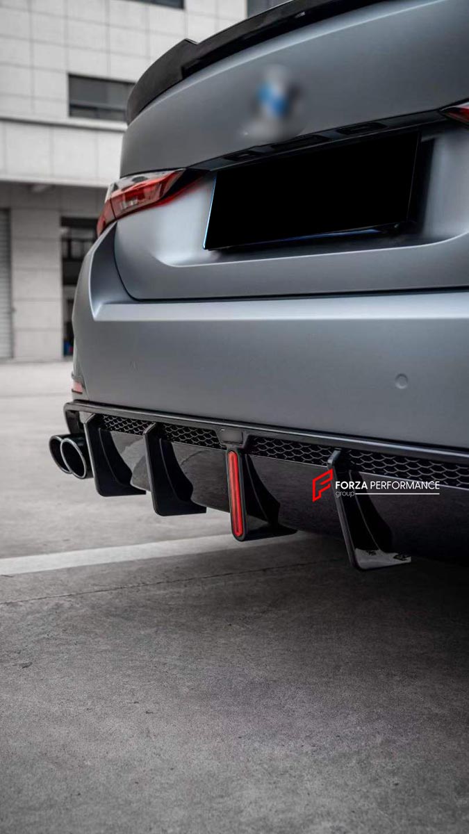 BODY KIT for BMW 4 SERIES GRAN COUPE G26 2021+ FORZA PERFORMANCE Custom fit Dry Carbon VTEN Design Style
Set includes:

Front Lip
Front Bumper Canards
Side Skirts
Rear Diffuser (dual/single outlet or quad outlet version — your choice)
Rear Lip
Rear Corners
Rear Spoiler
Roof Spoiler
Quad Titanium Black Exhaust Tips
Quad Carbon Fiber Exhaust Tips
Material: Plastic

NOTE: Professional installation is required.