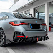 BODY KIT for BMW 4 SERIES GRAN COUPE G26 2021+ FORZA PERFORMANCE Custom fit Dry Carbon VTEN Design Style
Set includes:

Front Lip
Front Bumper Canards
Side Skirts
Rear Diffuser (dual/single outlet or quad outlet version — your choice)
Rear Lip
Rear Corners
Rear Spoiler
Roof Spoiler
Quad Titanium Black Exhaust Tips
Quad Carbon Fiber Exhaust Tips
Material: Plastic

NOTE: Professional installation is required.