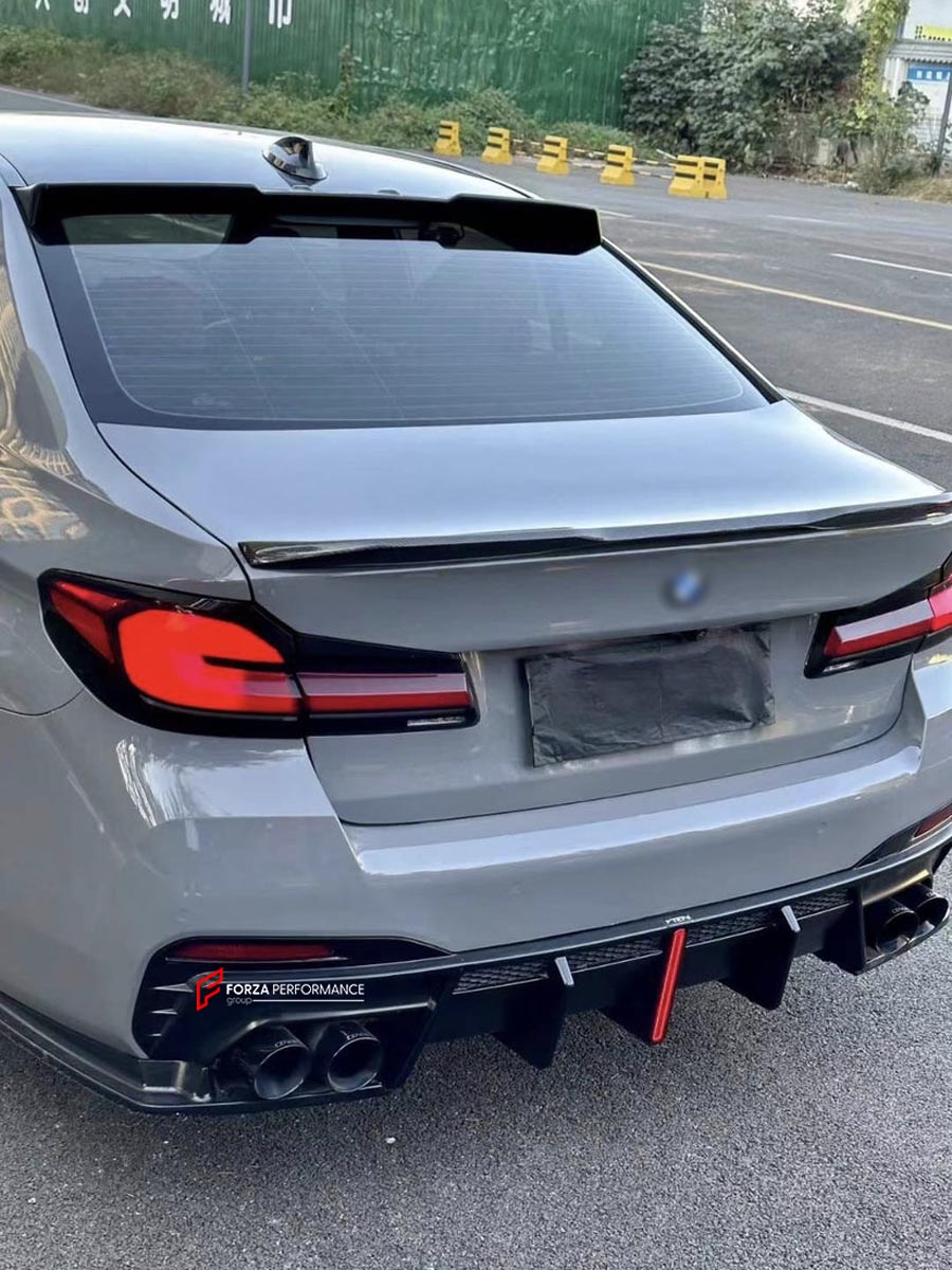 BODY KIT for BMW 5 SERIES G30 G38 2018 - 2023 FORZA PERFORMANCE Custom fit Dry Carbon VTEN Design Style
Set includes:

Front Lip (fits 2021 - 2023 LCI only)
Front Bumper Canards
Side Skirts
Rear Diffuser
Rear Lip
Rear Corners
Rear Spoiler
Roof Spoiler
Material: Plastic

NOTE: Professional installation is required.