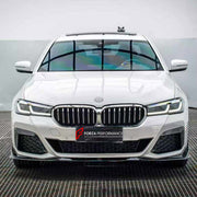 BODY KIT for BMW 5 SERIES G30 G38 LCI 2020 - 2024

Set includes:
Front Lip
Front Grille Mesh Cover Trims
Side Skirts
Rear Bumper Fins
Rear Diffuser

Material: Plastic

NOTE: Professional installation is required.