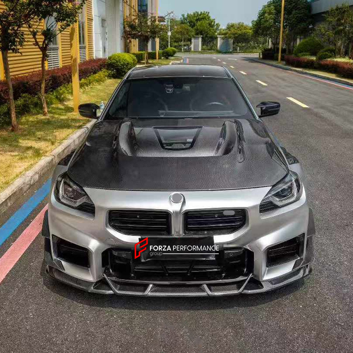 BODY KIT for BMW M2 G87 2023+ FORZA PERFORMANCE custom fit Venom Sport Style

Set includes:
Front Lip
Front Bumper Canards
Hood Bonnet
Front Fenders
Side Skirts
Ducktail Spoiler
Rear Bumper Fins
Rear Diffuser

Material: Plastic

NOTE: Professional installation is required.