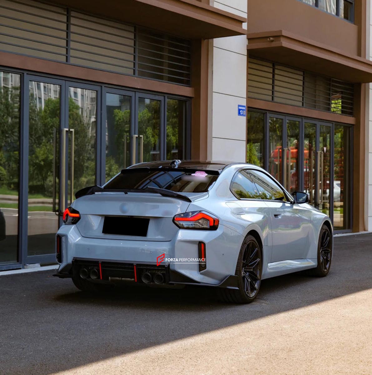 BODY KIT for BMW M2 G87 2023+ FORZA PERFORMANCE Custom fit Dry Carbon VTEN Design Style
Set includes:

Front Lip
Front Bumper Canards
Side Skirts
Rear Lip
Rear Corners
Rear Spoiler
Roof Spoiler
Material: Plastic

NOTE: Professional installation is required.