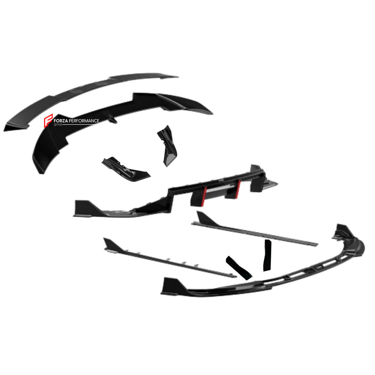 BODY KIT for BMW M2 G87 2023+ FORZA PERFORMANCE Custom fit Dry Carbon VTEN Design Style
Set includes:

Front Lip
Front Bumper Canards
Side Skirts
Rear Lip
Rear Corners
Rear Spoiler
Roof Spoiler
Material: Plastic

NOTE: Professional installation is required.