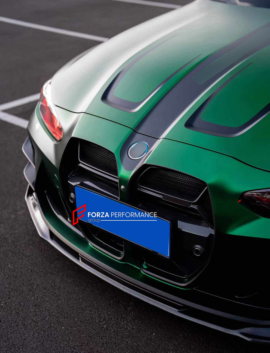 BODY KIT for BMW M3 G80 2020+ FORZA PERFORMANCE custom fit Venom Sport Style

Set includes:
Front Lip
Front Bumper Canards
Side Skirts
Ducktail Spoiler
Rear Bumper Fins
Rear Diffuser

Material: Plastic

NOTE: Professional installation is required.