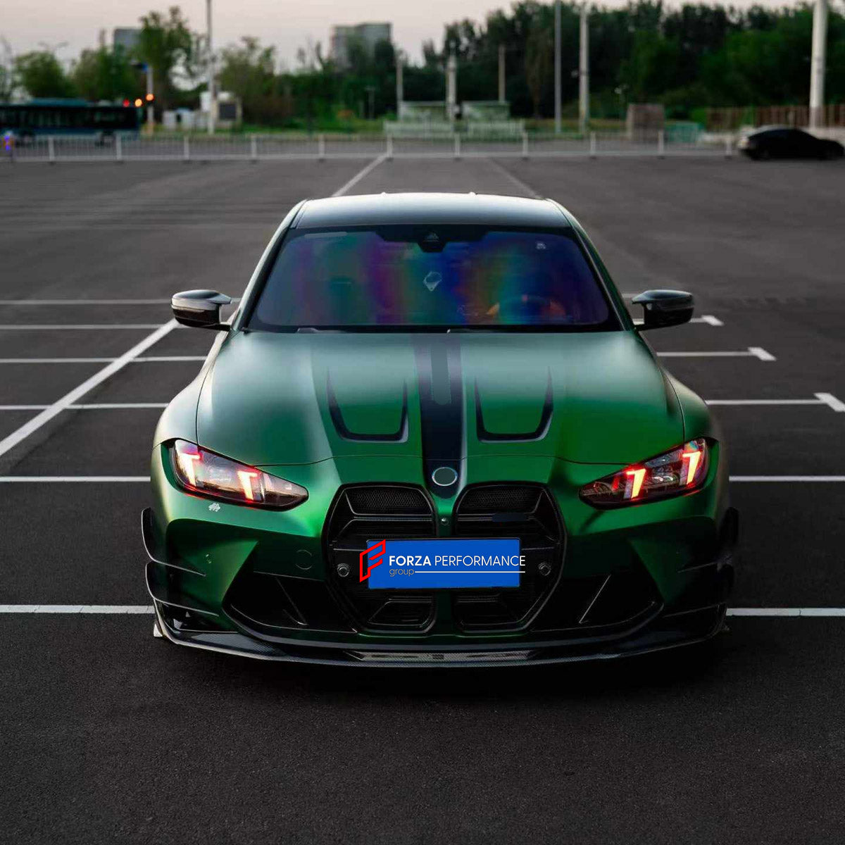 BODY KIT for BMW M3 G80 2020+ FORZA PERFORMANCE custom fit Venom Sport Style

Set includes:
Front Lip
Front Bumper Canards
Side Skirts
Ducktail Spoiler
Rear Bumper Fins
Rear Diffuser

Material: Plastic

NOTE: Professional installation is required.