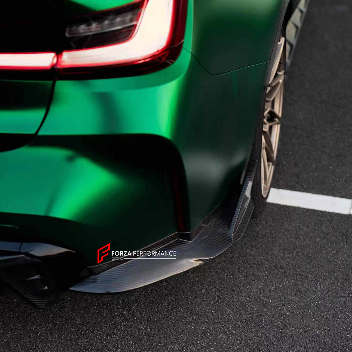 BODY KIT for BMW M3 G80 2020+ FORZA PERFORMANCE custom fit Venom Sport Style

Set includes:
Front Lip
Front Bumper Canards
Side Skirts
Ducktail Spoiler
Rear Bumper Fins
Rear Diffuser

Material: Plastic

NOTE: Professional installation is required.