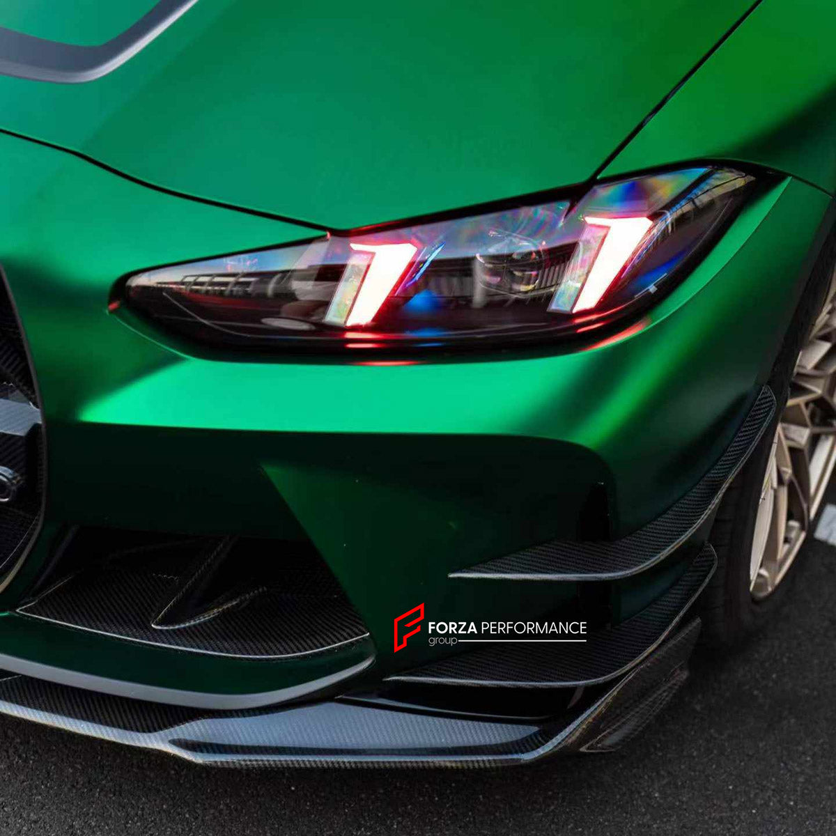 BODY KIT for BMW M3 G80 2020+ FORZA PERFORMANCE custom fit Venom Sport Style

Set includes:
Front Lip
Front Bumper Canards
Side Skirts
Ducktail Spoiler
Rear Bumper Fins
Rear Diffuser

Material: Plastic

NOTE: Professional installation is required.