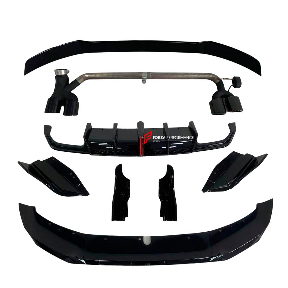 BODY KIT for BMW X1 U11 2022+ FORZA PERFORMANCE Custom fit Dry Carbon VTEN Design Style
Set includes:

Front Lip
Side Corners
Rear Diffuser
Rear Lip
Rear Corners
Roof Spoiler
Exhaust Tips
Material: Plastic

NOTE: Professional installation is required.