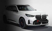 BODY KIT for BMW X3 G45 2024+ FORZA PERFORMANCE custom fit MP OEM Style

Set includes:
Front Lip
Front Bumper Air Vent Covers
Front Grille
Side Mirror Covers
Roof Spoiler
Rear Bumper Fins
Rear Diffuser
Exhaust Tips

Material: Plastic

NOTE: Professional installation is required.