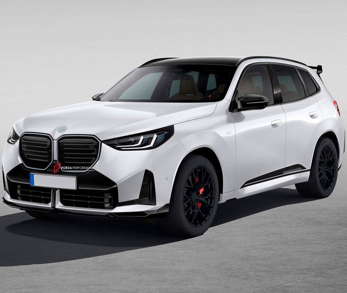 BODY KIT for BMW X3 G45 2024+
Set includes:

Front Lip
Front Grille
Side Mirror Covers
Roof Spoiler
Exhaust System
Rear Diffuser
Material: Plastic, Stainless Steel

NOTE: Professional installation is required.