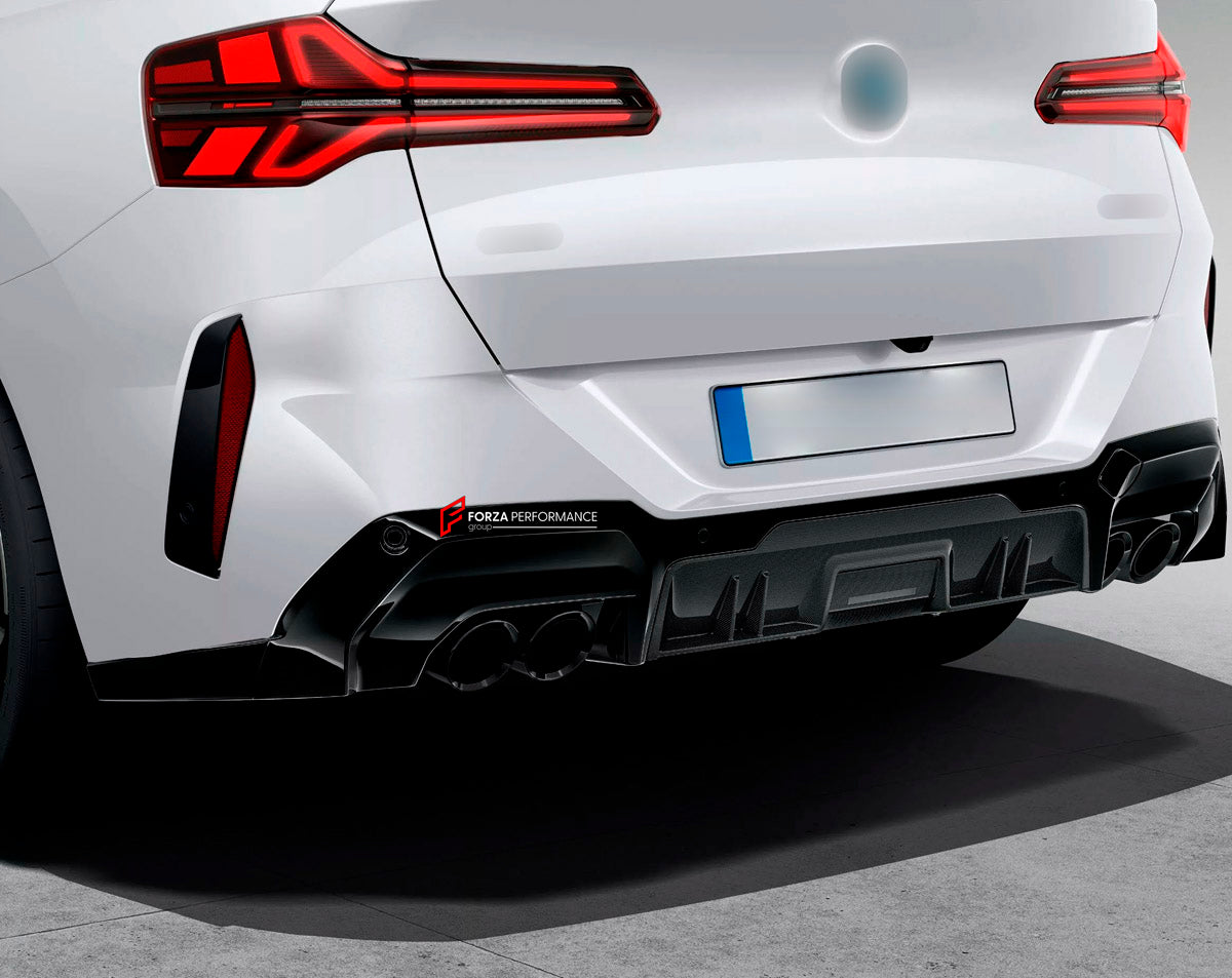 BODY KIT for BMW X3 G45 2024+
Set includes:

Front Lip
Front Grille
Side Mirror Covers
Roof Spoiler
Exhaust System
Rear Diffuser
Material: Plastic, Stainless Steel

NOTE: Professional installation is required.
