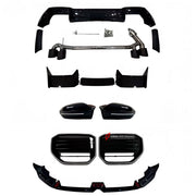 BODY KIT for BMW X3 G45 2024+
Set includes:

Front Lip
Front Grille
Side Mirror Covers
Roof Spoiler
Exhaust System
Rear Diffuser
Material: Plastic, Stainless Steel

NOTE: Professional installation is required.