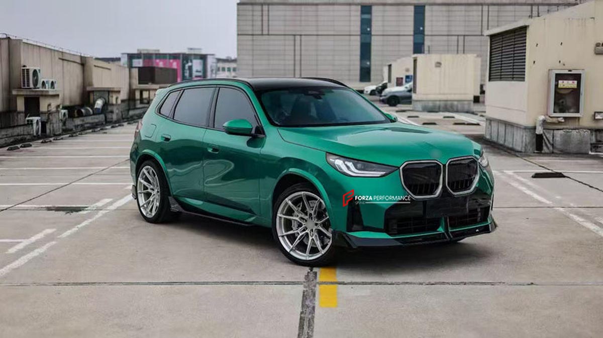 BODY KIT for BMW X3 G45 G48 2025+ FORZA PERFORMANCE Custom fit Dry Carbon VTEN Design Style
Set includes:

Front Lip
Side Skirts
Fender Flares
Rear Diffuser
Rear Lip
Rear Corners
Roof Spoiler (replacement)
Quad Carbon Fiber Exhaust Tips (30i)
Square Exhaust Tips (30i)
Material: Plastic

NOTE: Professional installation is required.