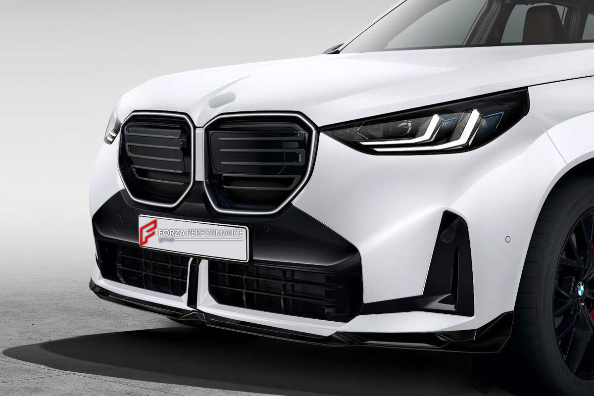 BODY KIT for BMW X3 G45 G48 2024+ FORZA PERFORMANCE custom fit M Performance

Set includes:
Front Lip
Front Bumper Canards
Front Grille
Side Mirror Covers
Rear Bumper Fins
Rear Diffuser

Material: Plastic

NOTE: Professional installation is required.