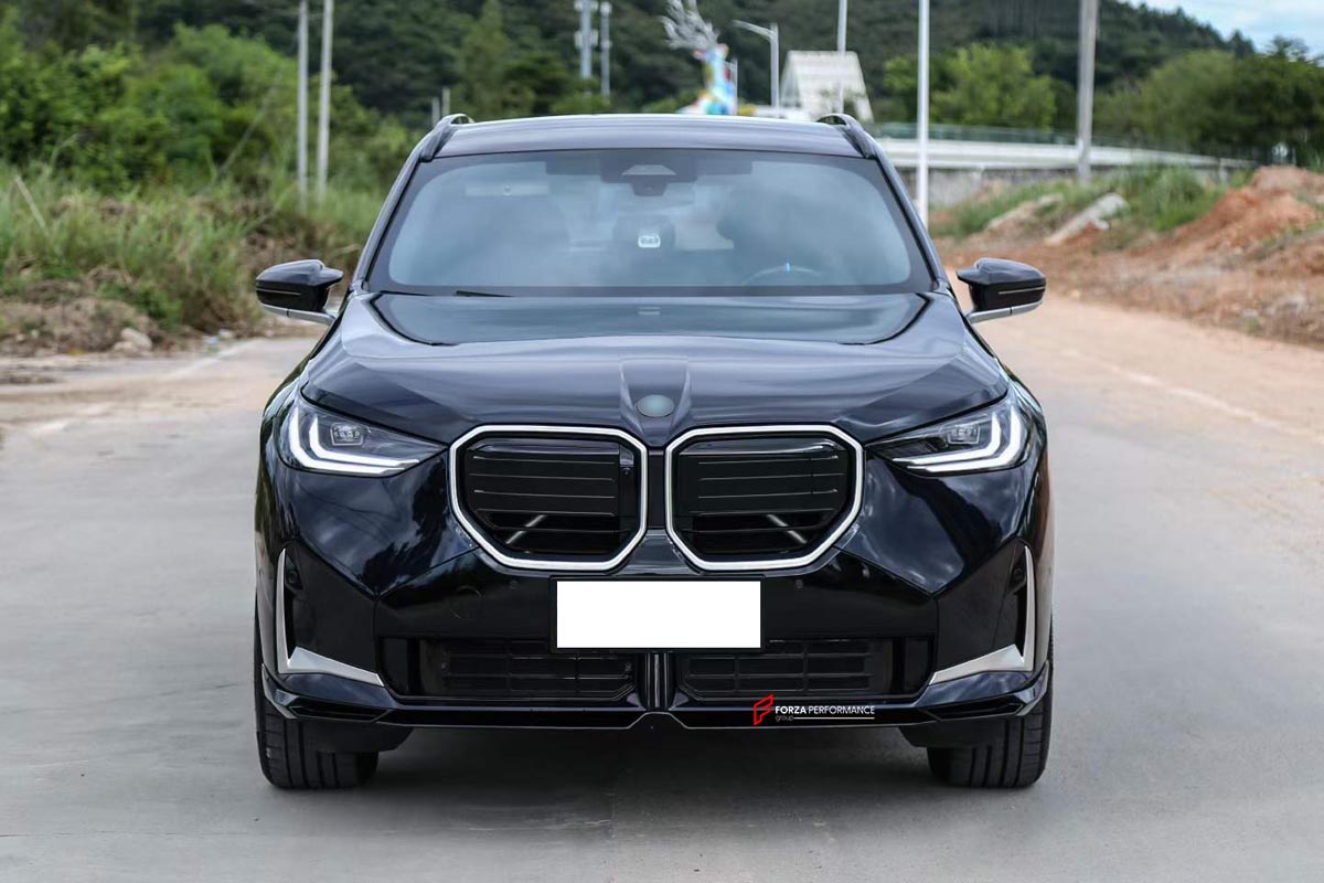 BODY KIT for BMW X3 X3M50 G45 G48 2024+
Set includes:

Front Lip
Front Bumper Canards
Front Grille
Side Mirror Covers - two versions available: one for BMW X3 M50, one for the base X3 (each offered in Carbon or Plastic)
Rear Bumper Fins
Rear Diffuser - two versions available: one for BMW X3 M50, one for the base X3
Exhaust Pipes - two versions available: one for BMW X3 M50, one for the base X3
Material: Plastic

NOTE: Professional installation is required.
