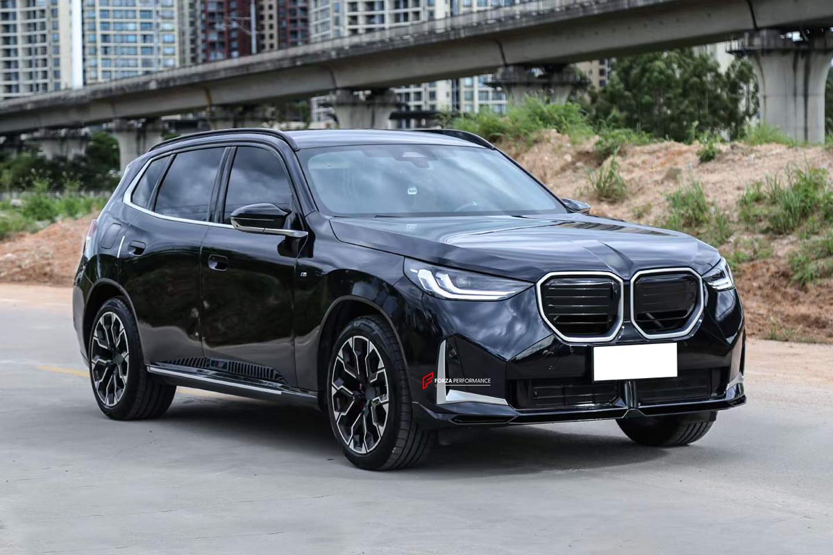BODY KIT for BMW X3 X3M50 G45 G48 2024+
Set includes:

Front Lip
Front Bumper Canards
Front Grille
Side Mirror Covers - two versions available: one for BMW X3 M50, one for the base X3 (each offered in Carbon or Plastic)
Rear Bumper Fins
Rear Diffuser - two versions available: one for BMW X3 M50, one for the base X3
Exhaust Pipes - two versions available: one for BMW X3 M50, one for the base X3
Material: Plastic

NOTE: Professional installation is required.