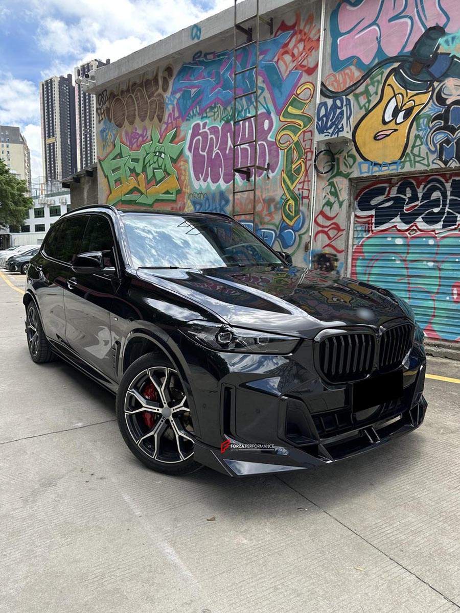BODY KIT for BMW X5 G05 2019+ FORZA PERFORMANCE Custom fit Dry Carbon VTEN Design Style
Set includes:

Front Lip (fits 2023 - 2025 only)
Rear Diffuser
Roof Spoiler
Quad Carbon Fiber Exhaust Tips
Material: Plastic

NOTE: Professional installation is required.