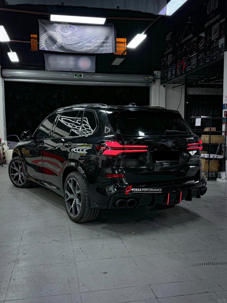 BODY KIT for BMW X5 G05 2019+ FORZA PERFORMANCE Custom fit Dry Carbon VTEN Design Style
Set includes:

Front Lip (fits 2023 - 2025 only)
Rear Diffuser
Roof Spoiler
Quad Carbon Fiber Exhaust Tips
Material: Plastic

NOTE: Professional installation is required.
