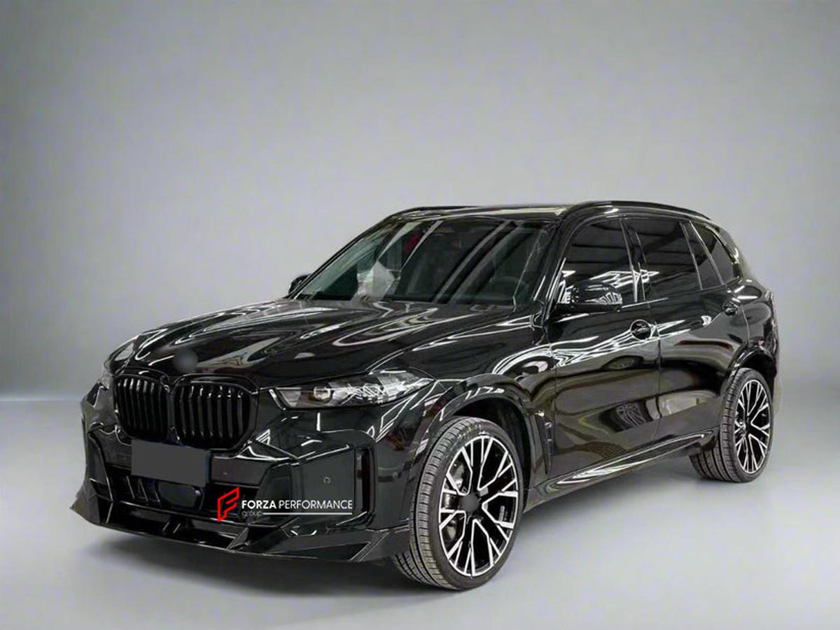 BODY KIT for BMW X5 G05 2019+ FORZA PERFORMANCE Custom fit Dry Carbon VTEN Design Style
Set includes:

Front Lip (fits 2023 - 2025 only)
Rear Diffuser
Roof Spoiler
Quad Carbon Fiber Exhaust Tips
Material: Plastic

NOTE: Professional installation is required.