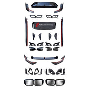 BODY KIT for BMW X5 G05 LCI 2023+ FORZA PERFORMANCE custom fit MP Style

Set includes:
Front Lip
Front Bumper Air Vent Covers
Front Grille
Side Fender Vents
Side Mirror Covers
Side Skirts
Roof Spoiler
Rear Bumper Fins
Rear Diffuser
Exhaust Tips

Material: Plastic

NOTE: Professional installation is required.